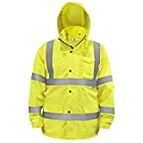 JORESTECH Safety Rain Jacket High Visibility Yellow/Lime ANSI Class 3 JK-03 (L)