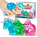 YoYa Toys Gleameez Unicorn Stress Ball Fidget Toy | Glittery Sparkling Squeeze Toy For Anxiety Relief, Stress, Anger Management, Occupational Therapy | Colorful Squishy Ball For Kids & Adults | 3 Pack
