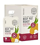 Serenity Kids Toddler Purees, Grass Fed Beef Pot Roast with Bone Broth, For 6+ Months, 3.5 Ounce Pouch (6 Count)