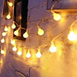 YoTelim Globe String Lights Battery Operated Warm White Water Proof 2 Pack 19.7FT 40 LED Globe Fairy String Light 8 Modes with Remote Control, for Home, Party, Christmas, Wedding, Garden Decoration