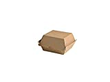 Kraft Brown Cardboard Mini-Slider Box (Case of 50), PacknWood - To Go Lunch Sandwich Containers (5.7" x 5.3" x 3.25") PK210EATBURG145K