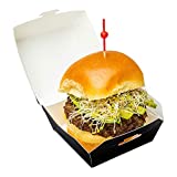 2.75 Inch Mini Burger Boxes, 100 Mini Clamshell Food Containers - Hinged Lid, Disposable, Black Paper Mini Clamshell Take Out Boxes, For Mini Appetizers Or Desserts, Serve Sliders Or Small Sandwiches