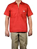 Ben Davis Short Sleeve Shirts Men Pockets Red Half Zipper 129