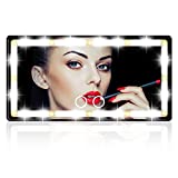 Car Visor Vanity Mirror with LED Lights Automobile Makeup Mirror with Lights, Cars Sun Visor Makeup Mirror, USB Rechargeable Travel Vanity Mirror, Built-in Lithium Battery (Black)