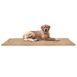 Furhaven Pet Bed Mat for Dogs and Cats - Muddy Paws Absorbent Chenille Shammy Bath Towel and Food Mat Rug, Sand (Tan), Runner