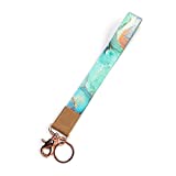 HEVITDA Wristlet Strap for Key, Hand Wrist Lanyard Key Chain Holder, Hand Wrist Lanyards Perfect for Keys and Wallets (Green Marble Wristlet Lanyard)