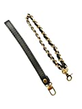 Beaulegan Purse Wrist Straps - Genuine Leather - Replacement for Clutch Pouch, Set of 2 PCS Black (Gold Buckle)