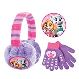 Nickelodeon Toddler Winter Earmuffs and Kids Gloves, Paw Patrol Skye and Everest Ear Warmers for Girls Ages 4-7, Purple