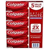 Colgate Optic White Advanced Teeth Whitening Toothpaste, Sparkling White (4.2 Oz., 5 Pk.), 21 Oz