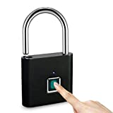LANDYE Fingerprint Padlock, Locker Lock, Smart Pad Lock Waterproof Small Portable Padlock with USB Charging for Locker,Luggage, Gym , Suitcas