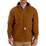 Carhartt Men's Rain Defender Loose Fit Midweight Thermal-Lined Full-Zip Sweatshirt, Oiled Walnut Heather, Large