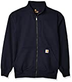 Carhartt Men's Rain Defender Loose Fit Heavyweight Full-Zip Mock-Neck Sweatshirt, Navy, Large