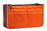 Vercord Purse Organizer Insert for Handbags Bag Organizers Inside Tote Pocketbook Women Nurse Nylon 13 Pockets Orange Small