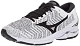 Mizuno Men's Wave Rider 23 WAVEKNIT Running Shoe, White/Black, 12 D