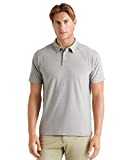Rhone Men's Reign Short Sleeve Polo with Moisture Wicking, GoldFusion Anti-Odor Technology (Light Gray Heather, Large)