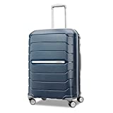 Samsonite Freeform Hardside Expandable with Double Spinner Wheels, Navy, Checked-Medium 24-Inch