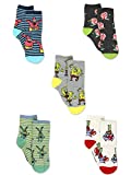 Spongebob Squarepants Boys Girls Toddler 5 pack Crew Socks (Shoe: 10-4 (Sock: 6-8), 5 Pack Crew)