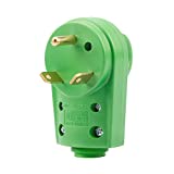 RVGUARD NEMA TT-30P RV Replacement Male Plug 125V 30 Amp with Disconnect Handle, Green