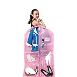 Kendall Country Garment Bags Costume Bag with Many Pockets for Easy Organization for Dancers, Recitals, Competitions, Beauty Pageants, Travel and More (Cotton Candy Pink) - 40" Long