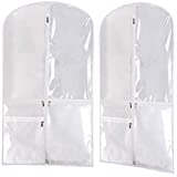 KIMBORA Costume Dance Garment Bag with 3 Clear Zipper Pockets for Suits Dress Cover, Travel & Competitions Protector, Set of 2