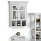 SIMPLIHOME Avington 30 inch H x 23.6 inch W Two Door Wall Bath Cabinet with Cubbies in Pure White with Storage Compartment and 2 shelves, for the Bathroom, Contemporary