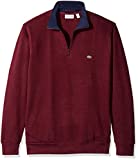 Lacoste Men's Half Zip Lightweight Sweatshirt with Logo AT Neck, Vendange/Navy Blue, 3