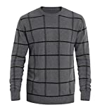MAGNIVIT Men's Long-Sleeve Crewneck Fleece Sweatshirt Fall Sweater Polo Dark Grey