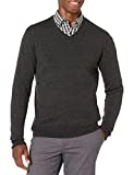 Amazon Brand - Goodthreads Men's Lightweight Merino Wool V-Neck Sweater, Charcoal, Large