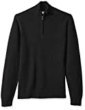 Amazon Brand - Goodthreads Men's Soft Cotton Quarter Zip Sweater, Solid Black, X-Large