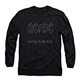 ACDC Back in Black Logo Rock Album Longsleeve T Shirt & Stickers (Medium)