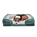 Furhaven Orthopedic Pet Bed for Dogs and Cats - Plush Velvet Waves Perfect Comfort Sofa Dog Bed with Removable Washable Cover, Celadon Green, Large
