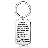 Always Remember You Are Braver Than You Believe Jewelry Keychain Keyring Inspirational Gifts