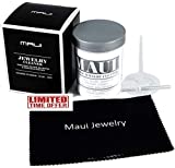 Maui Gentle Jewelry Cleaner Solution Kit with Polishing Cloth. Amonia Free Non-Toxic - Biodegradable Liquid Solution - Gardenia Scent - Cleaner for Gold Silver Fine Jewelry & Fashion Cleaning 6 Ounce