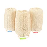 3 Pack natural organic egyptian loofah sponge for women men body back shower puff scrubber, biodegradable real Luffa sponge for exfoliating cleansing Skin for Bathing spa massaging Daily skin care