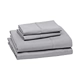 Amazon Basics Lightweight Super Soft Easy Care Microfiber Bed Sheet Set with 14" Deep Pockets - Full, Dark Gray