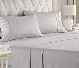 Full Size Sheet Set - 4 Piece - Hotel Luxury Bed Sheets - Extra Soft - Deep Pockets - Easy Fit - Breathable & Cooling Sheets - Wrinkle Free - Comfy – Light Grey Bed Sheets