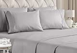 Full Size Sheet Set - 6 Piece Set - Hotel Luxury Bed Sheets - Extra Soft - Deep Pockets - Easy Fit - Breathable & Cooling Sheets - Wrinkle Free - Gray - Light Grey Bed Sheets - Fulls Sheets - 6 PC