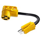 OPL5 15 Amp to 50 Amp RV Adapter, 5-15P Male to 14-50R Female Adapter Power Cord Cable 10 Gauge Heavy Duty Electrical Converter with Grip Handle, 125V 1875W-12 inches (15A Male to 50A Female)