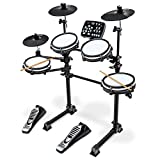 LyxJam 7-Piece Electronic Drum Kit, Professional Drum Set with Real Mesh Fabric, 209 Preloaded Sounds, 50 Play-Along Songs, Recording Capability, Cymbals & Kick Pedal, Drum Sticks And Key Included