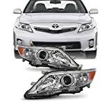 AKKON - For 2010-2011 Toyota Camry LE/XLE Models Chrome Headlights Front Lamps Direct Replacement
