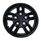 TuningPros WC-15-515-B 15-Inches Pop On Type Improved Hubcaps Wheel Skin Cover Matte Black Set of 4