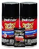 Dupli-Color Black (Metallic) Exact-Match Automotive Paint for Toyota Vehicles - 8 oz, Bundles Prep Wipe (3 Items)