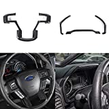 Voodonala for F-150 ABS Carbon Fiber Steering Wheel Trim Dash Board Cover for 2015-2019 Ford F150, 2017-2019 F250 F350, 4pcs…