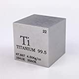 1 inch 25.4mm Titanium Metal Cube 73g 99.5% Engraved Periodic Table of Elements