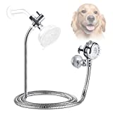 Sneatup Pet Shower Set with Soft Brush Showerhead Sprayer, 8.2ft Hose, Diverter for Bathroom Shower Arm