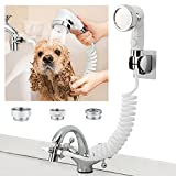 ZCONIEY Sink Faucet Sprayer Attachment, Shower Head Attaches To Tub Faucet, Dog Bathing Hose Shower Set for Laundry Bathroom Kitchen