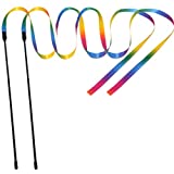 Maxpower Planet Interactive Cat Toys Teaser Rainbow Wand String - Pack of 2