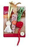 Petlinks, Happy Harvest, Catnip Filled Cat Toys, Vegetable Shaped Plush, No Stuffing, With Burlap, Feathers, Fringe and Ribbons, Set of 3