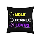 LGBT Pride Non Binary Gifts Male Female Loved Gender Agender Queer Non Binary Throw Pillow, 16x16, Multicolor