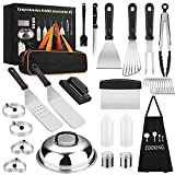 Griddle Accessories Kit, 135 Pcs Griddle Grill Tools Set for Blackstone and Camp Chef, Professional Grill BBQ Spatula Set with Basting Cover, Spatula, Scraper, Bottle, Tongs, Egg Ring